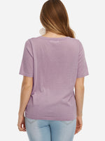 NEW FEELING Womens Purple Plus Size Tops