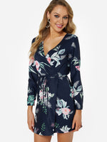OEM Ladies Navy Floral Dresses