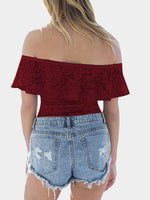 NEW FEELING Womens Burgundy Bodysuits