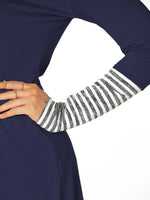 Ladies Black And White Striped Top