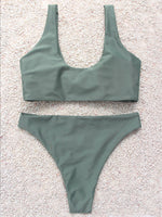 NEW FEELING Womens Army Green Bikinis