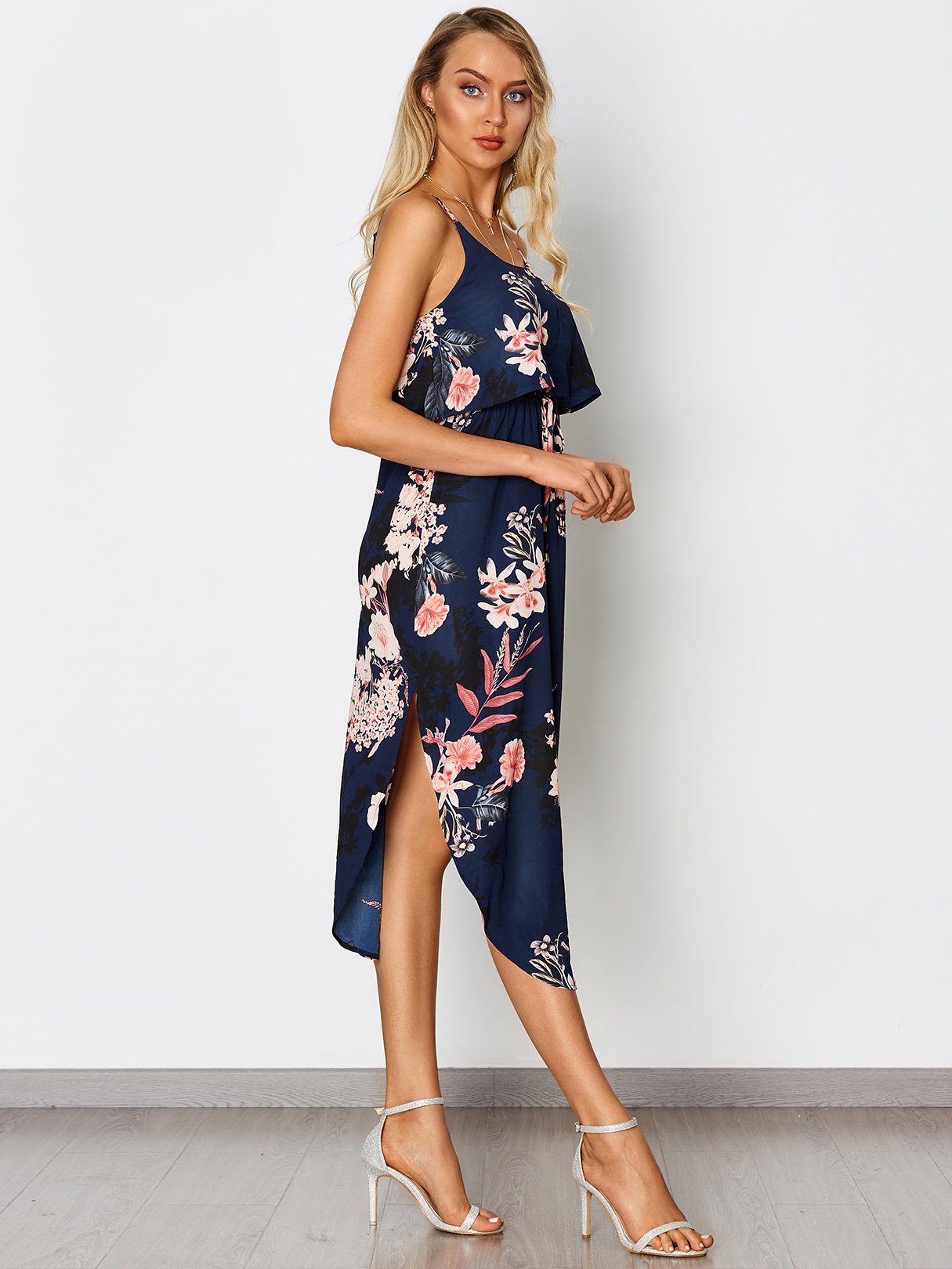 OEM Ladies Navy Floral Dresses