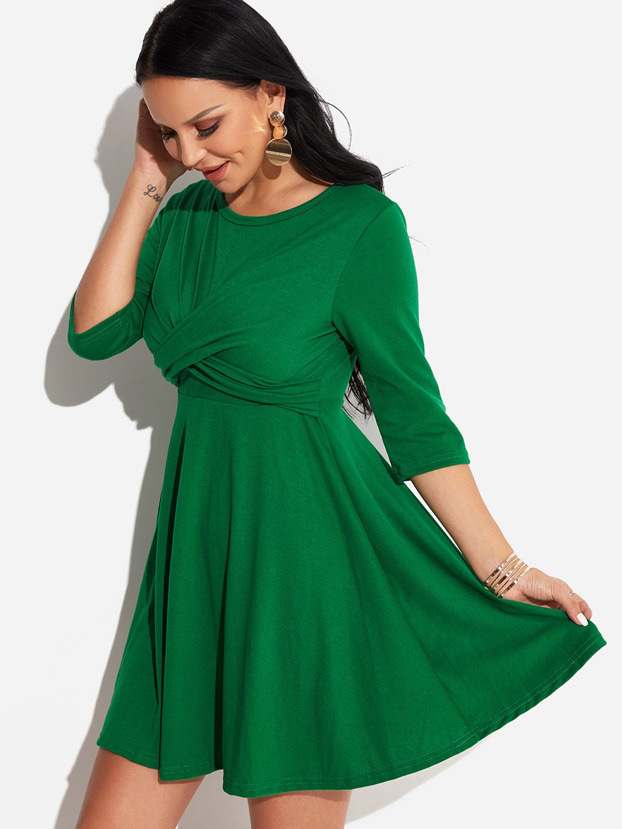 OEM Ladies Green Mini Dresses