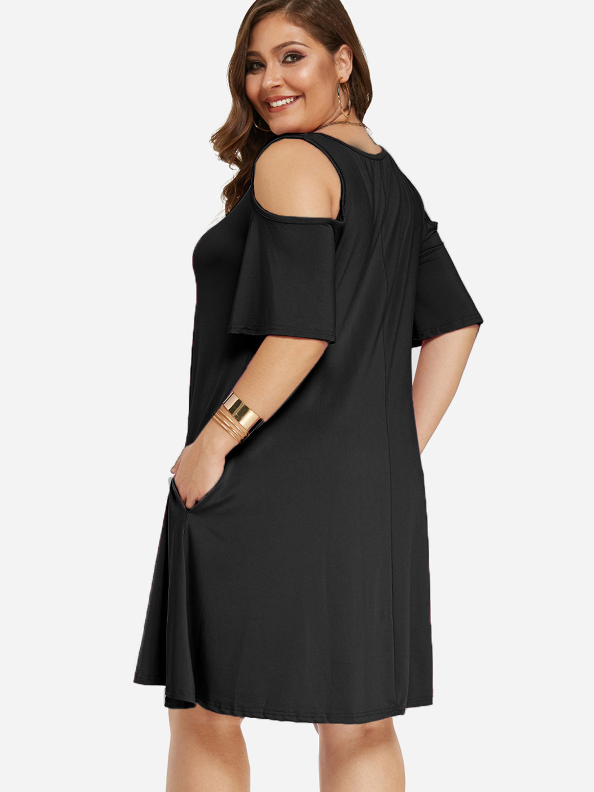 Custom Black Plus Size Evening Dresses With Sleeves