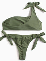 NEW FEELING Womens Green Bikinis