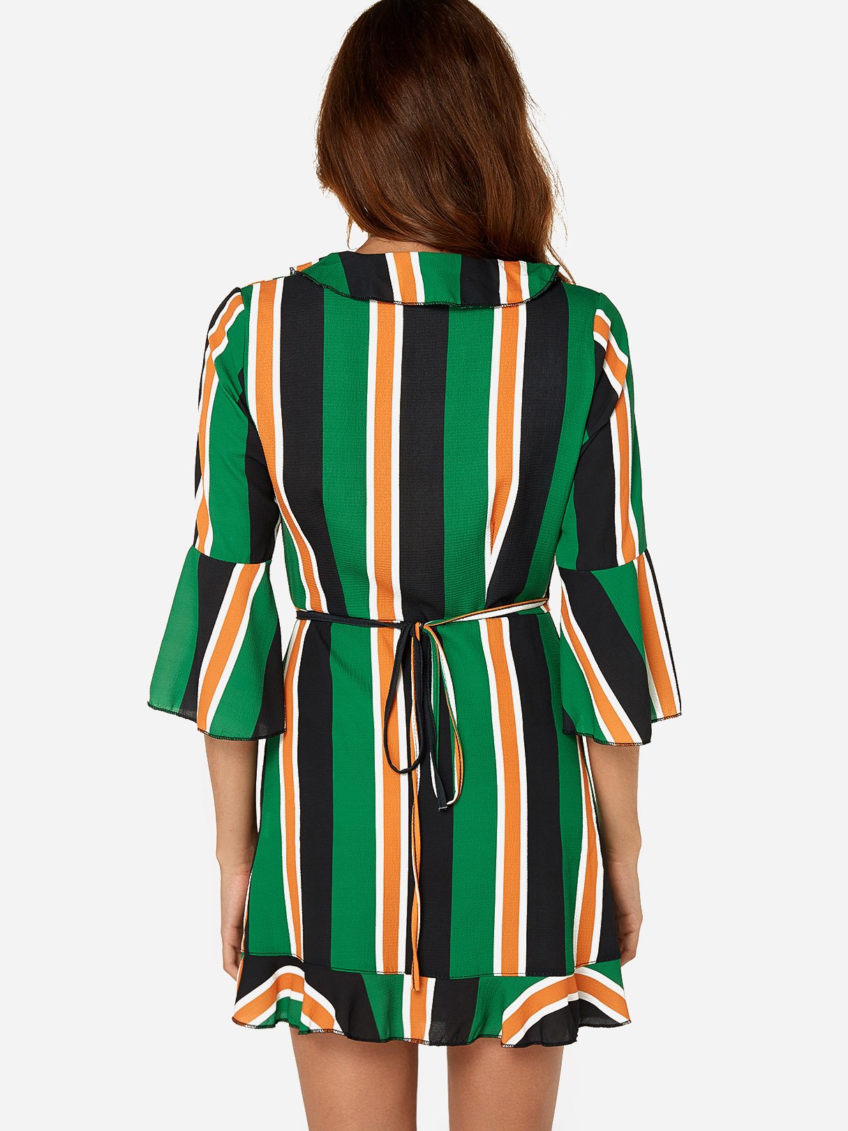 NEW FEELING Womens Green V-Neck Dresses