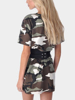 NEW FEELING Womens Camo Mini Dresses
