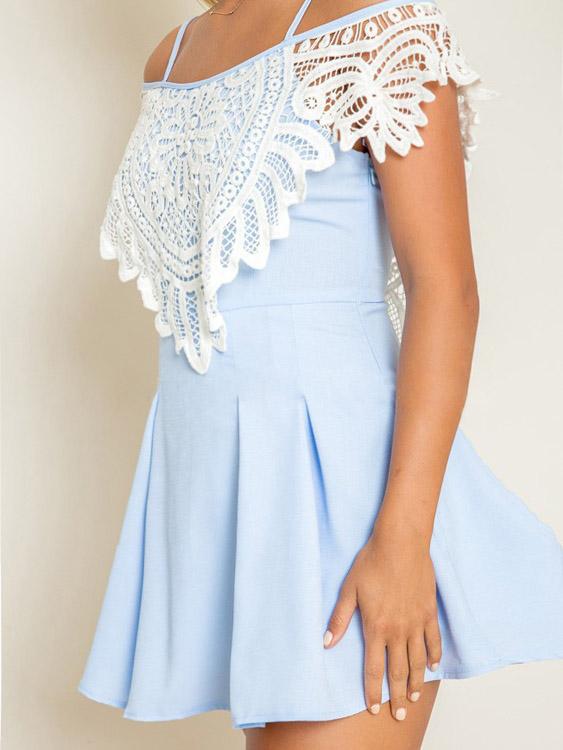 OEM Ladies Light Blue Mini Dresses
