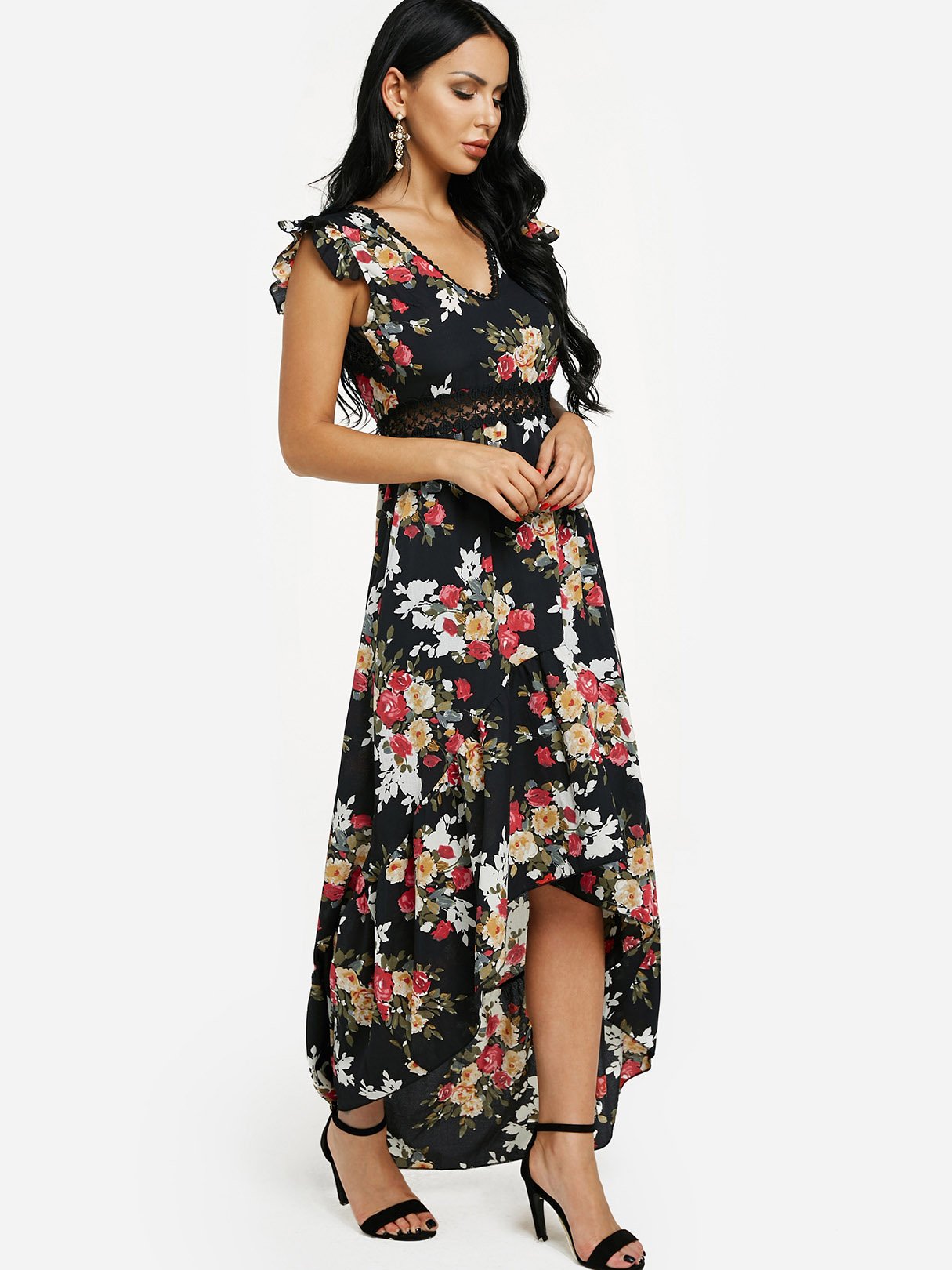 Custom Womens Floral Print Maxi Dress