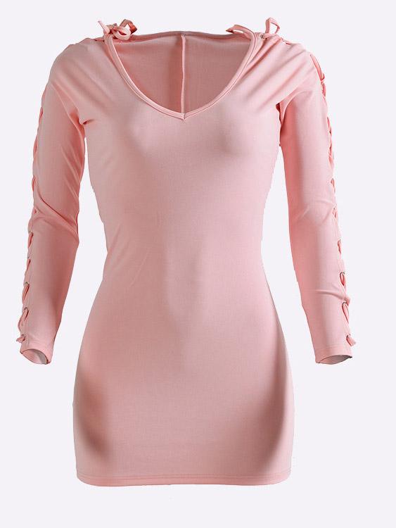 OEM Ladies Pink Mini Dresses