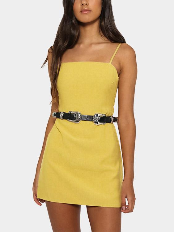 OEM ODM Womens Yellow Mini Dresses