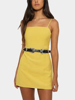 OEM ODM Womens Yellow Mini Dresses