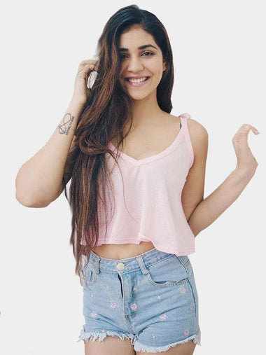 Wholesale V-Neck Sleeveless Pink Camis