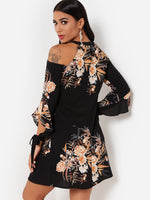 NEW FEELING Womens Black Floral Dresses