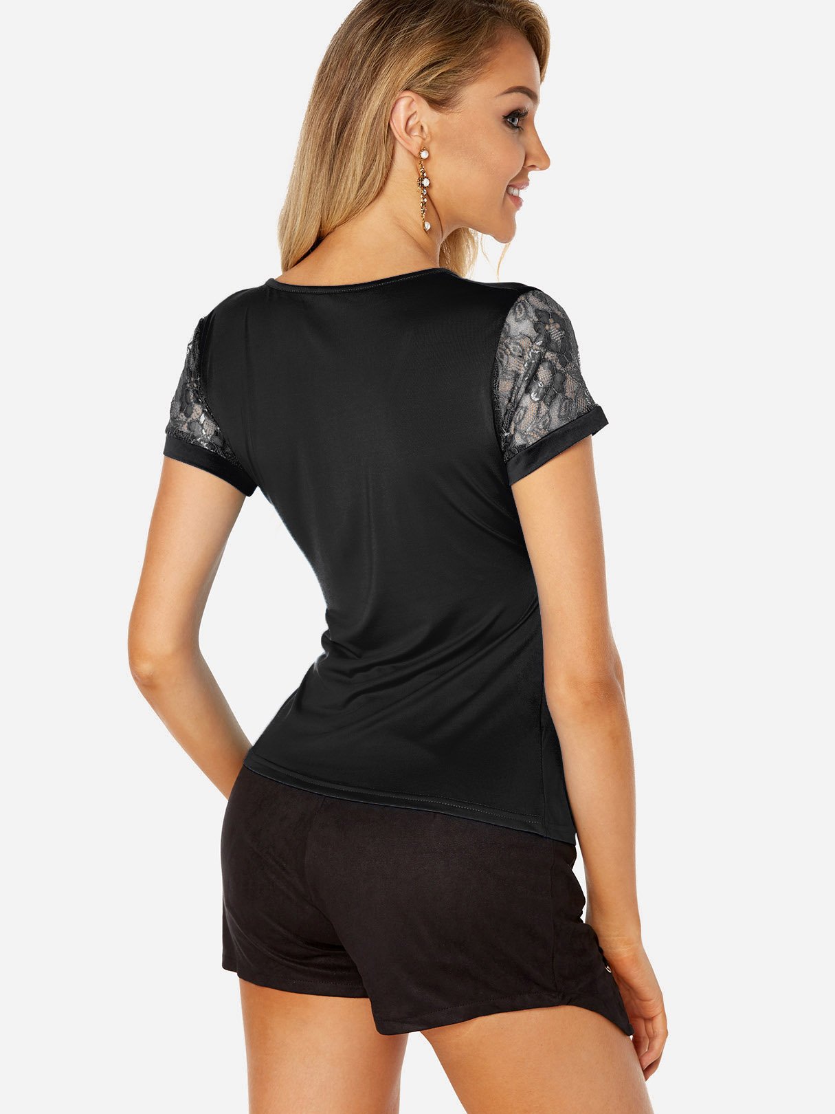 NEW FEELING Womens Black T-Shirts