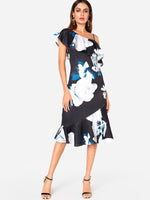 OEM Ladies Navy Floral Dresses