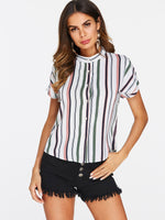 ODM Ladies Short Sleeve Blouses