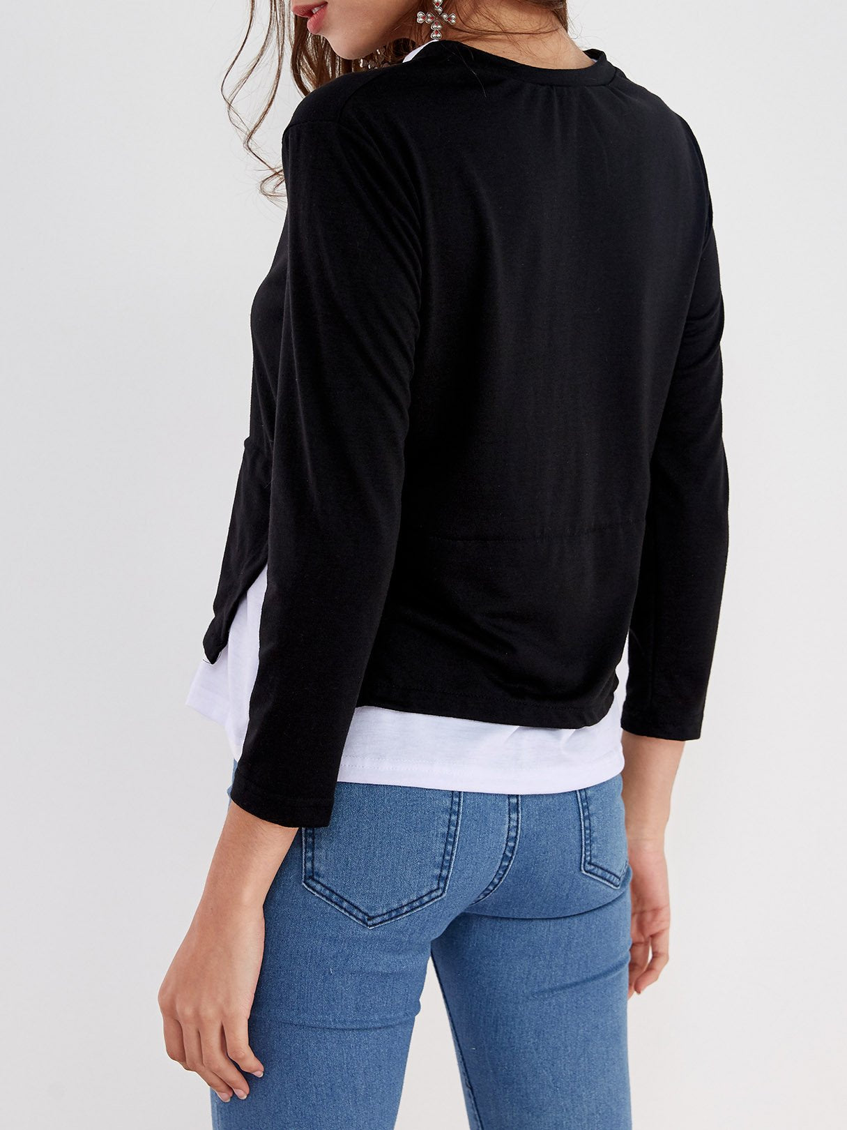 NEW FEELING Womens Black T-Shirts