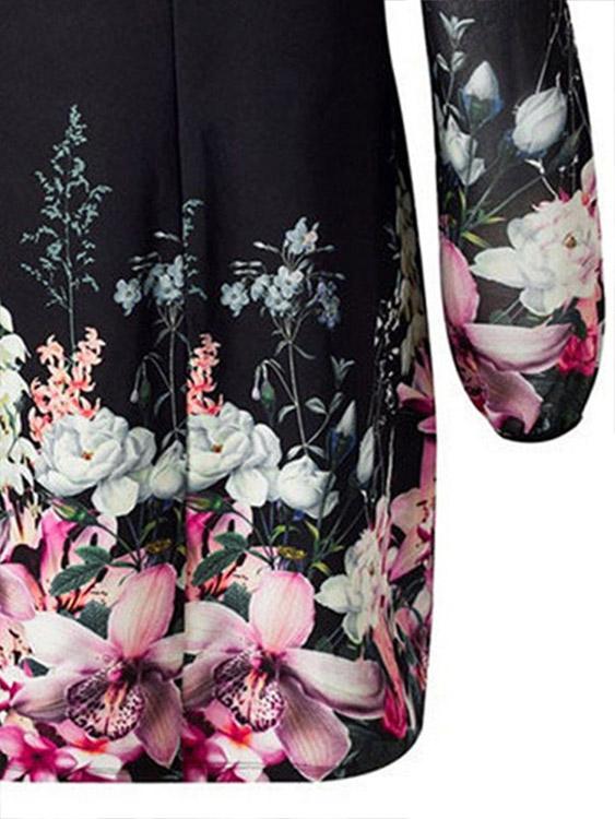 OEM Ladies Black Floral Dresses