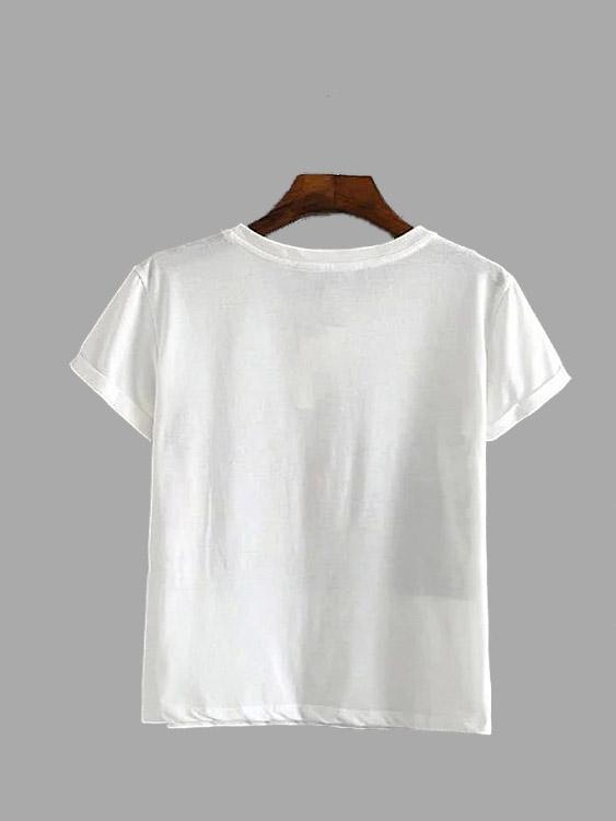 NEW FEELING Womens White T-Shirts