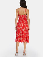 NEW FEELING Womens Red Floral Dresses