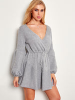 NEW FEELING Womens Grey V-Neck Dresses