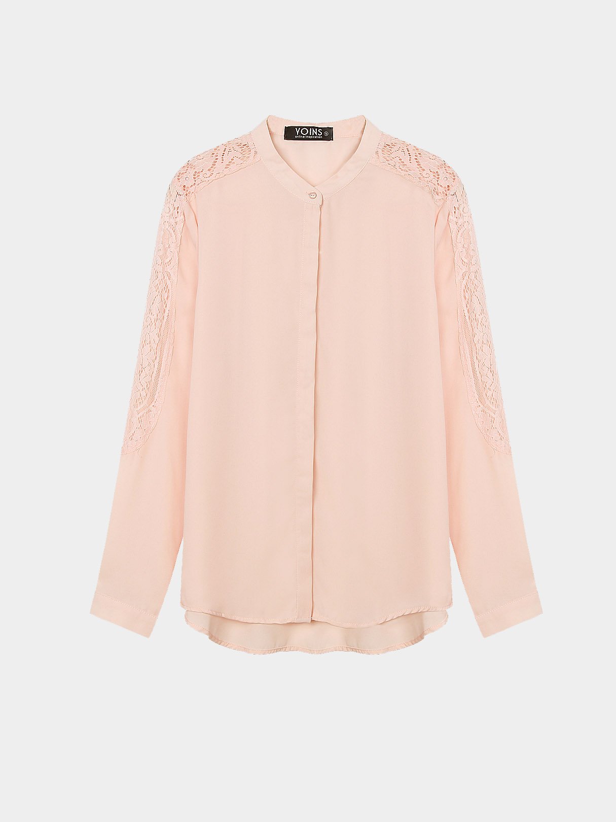Wholesale Lace Long Sleeve Pink Blouses