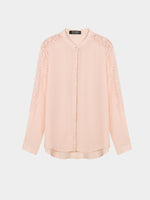 Wholesale Lace Long Sleeve Pink Blouses