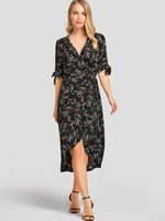 NEW FEELING Womens Black Floral Dresses