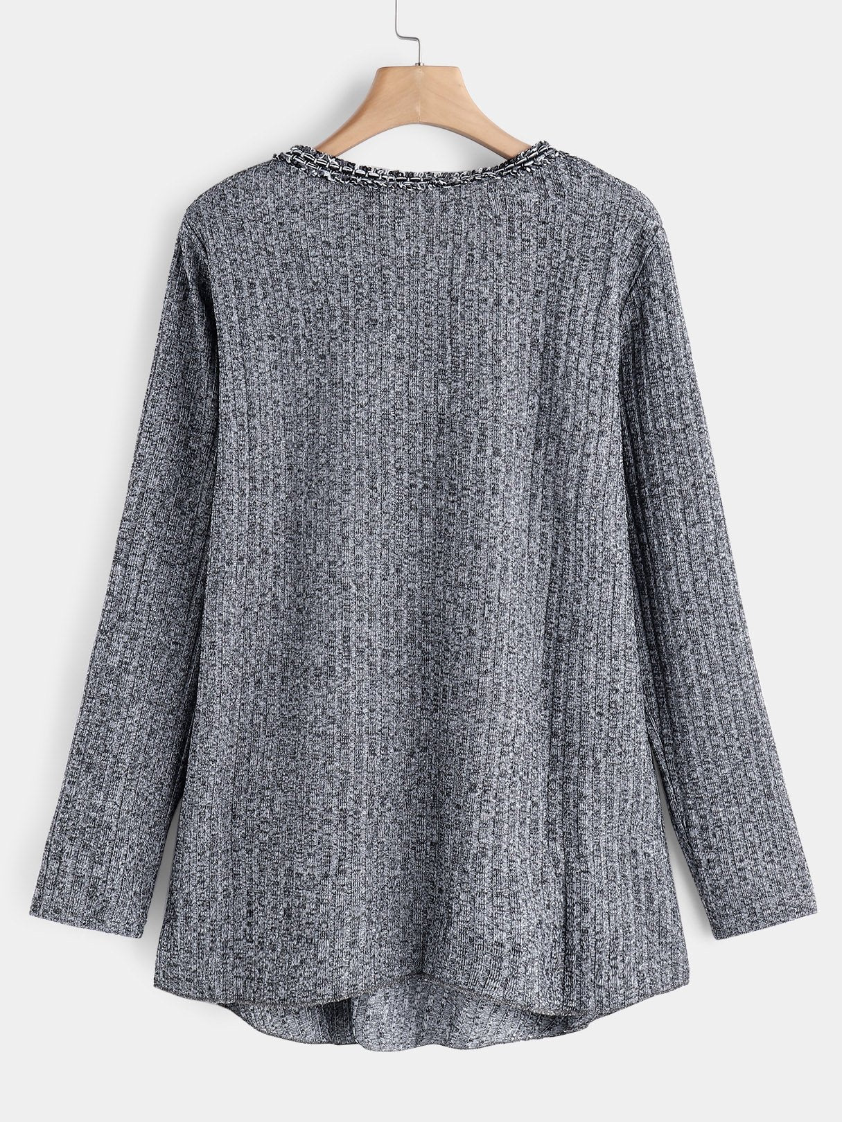 NEW FEELING Womens Grey Plus Size Tops