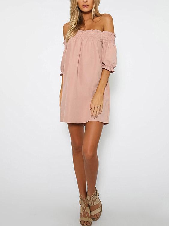 OEM Ladies Pink Mini Dresses