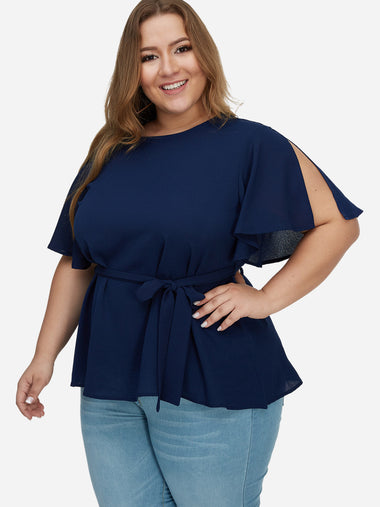 Wholesale Round Neck Plain Short Sleeve Oversized Tops
