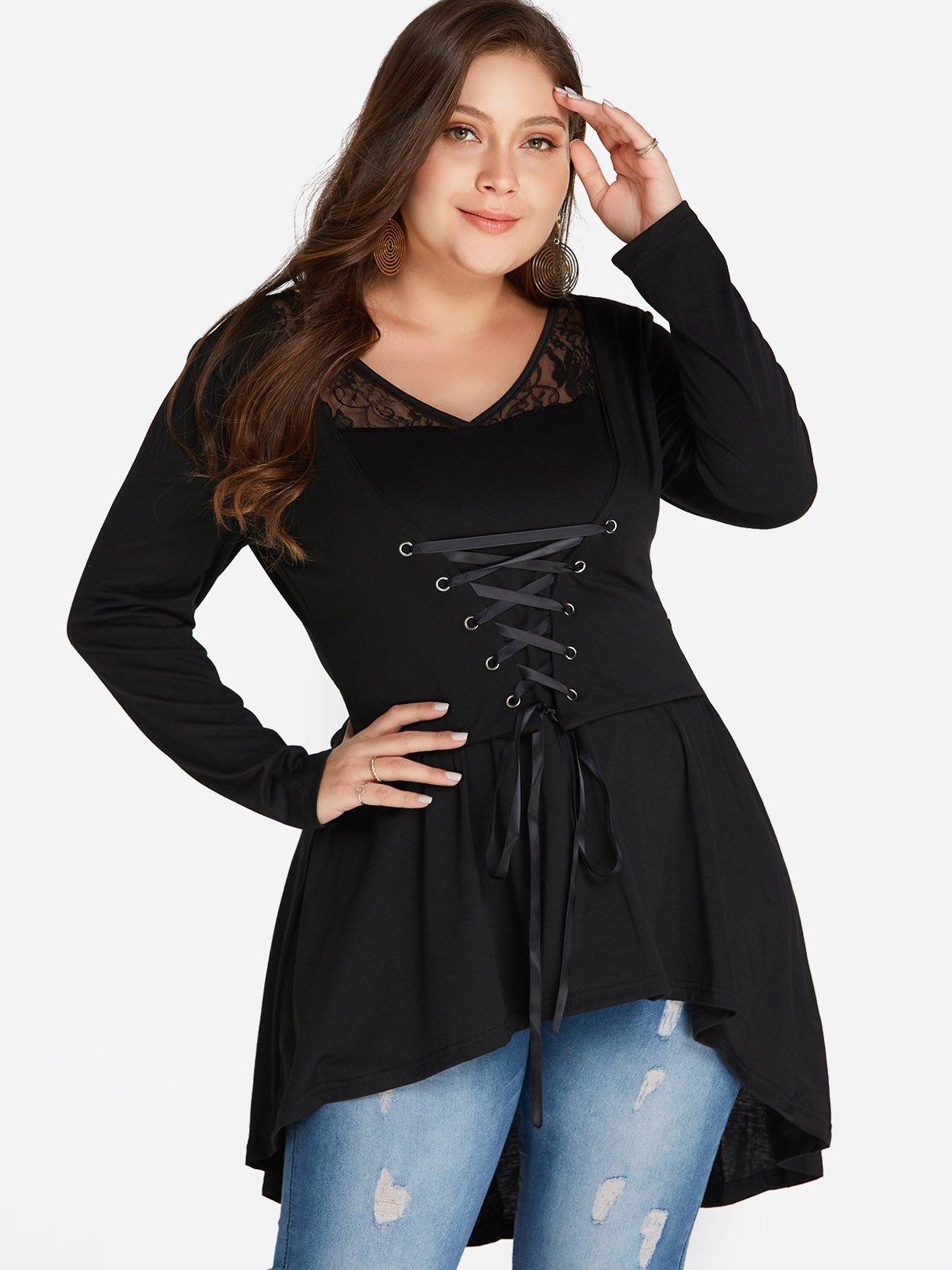 ODM Ladies Long Sleeve Plus Size Tops