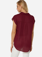 NEW FEELING Womens Burgundy Blouses