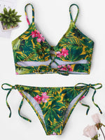 Wholesale Deep V-Neck Sleeveless Floral Print One-Pieces