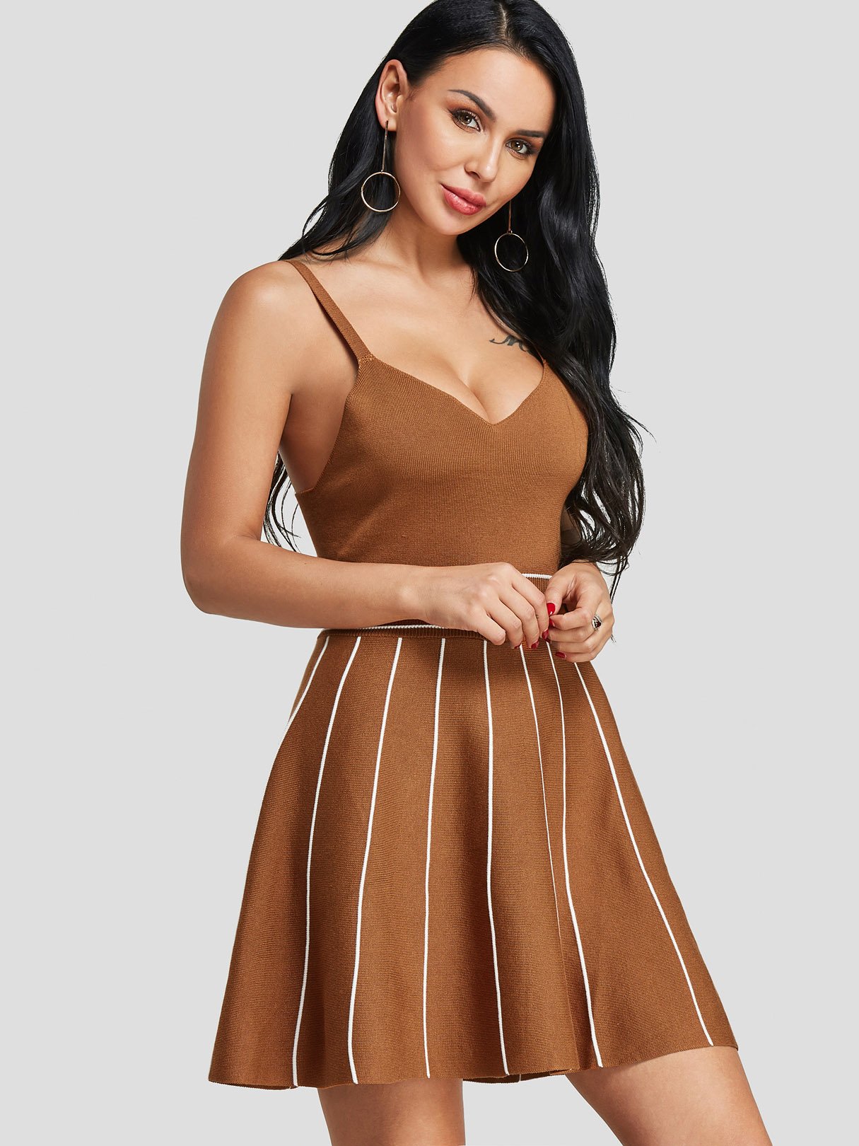 OEM Ladies Khaki Casual Dresses