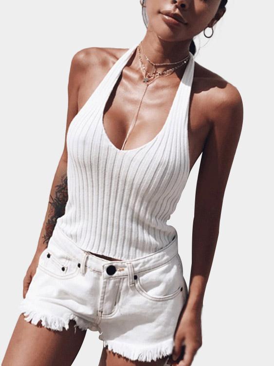 NEW FEELING Womens White Camis