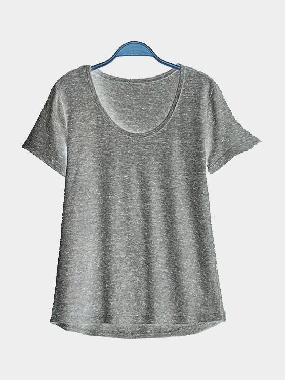 Wholesale Round Neck Short Sleeve Gray T-Shirts
