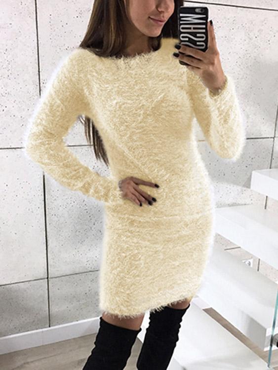 OEM Ladies Beige Mini Dresses