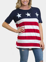 Wholesale Short Sleeve Round Neck Stripe T-Shirt