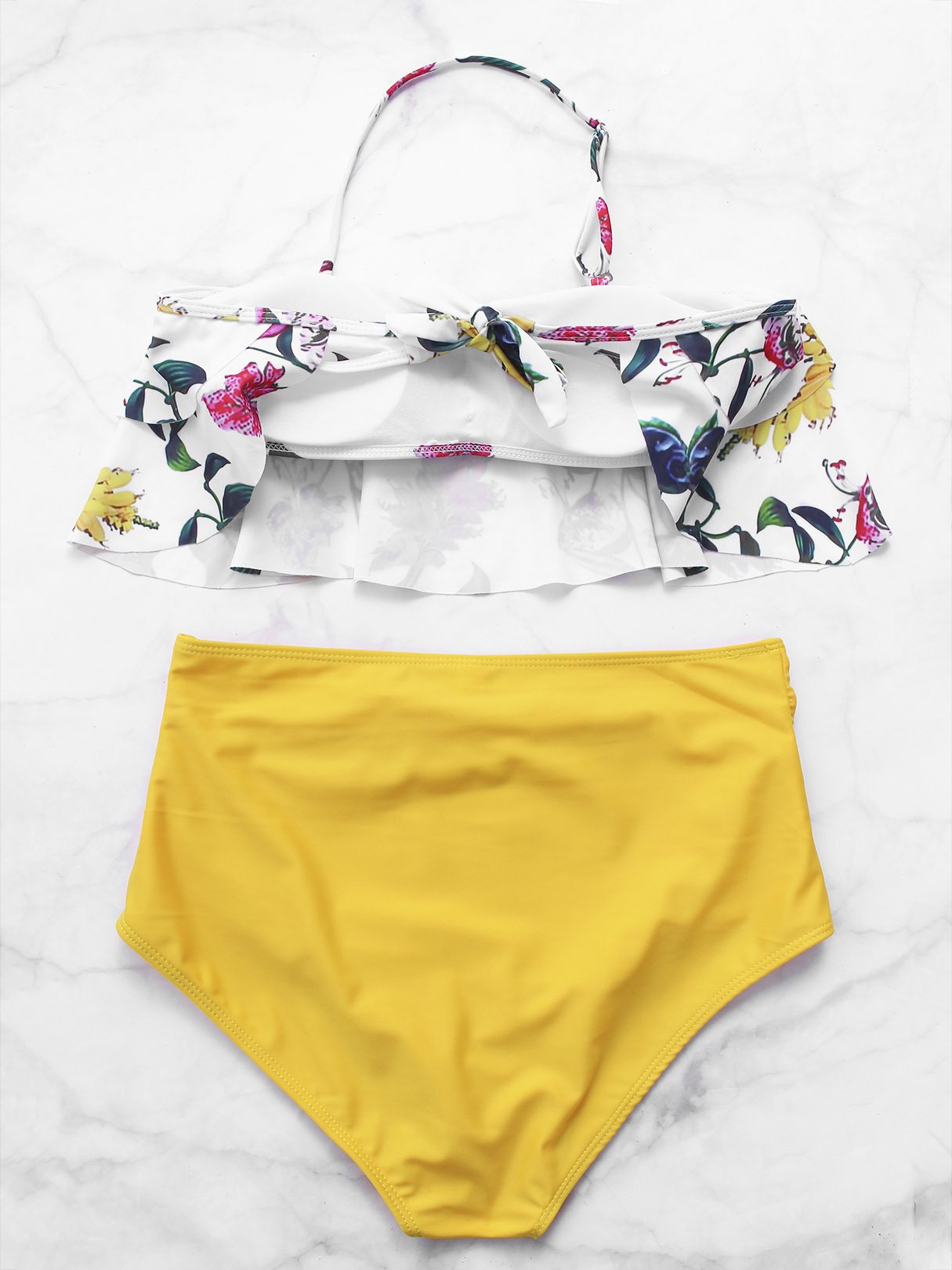 NEW FEELING Womens Yellow Bikinis