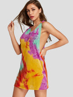 OEM Ladies Color Block Mini Dresses