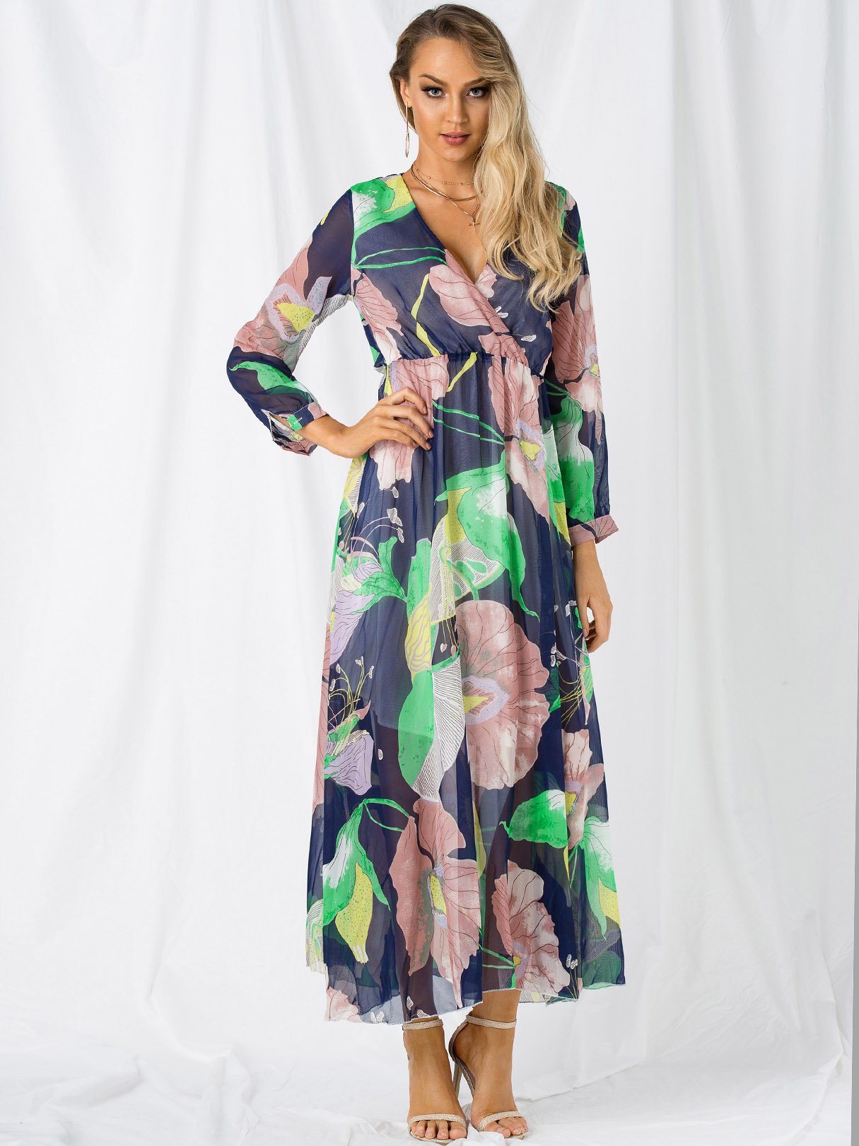 OEM Ladies Floral Maxi Dresses