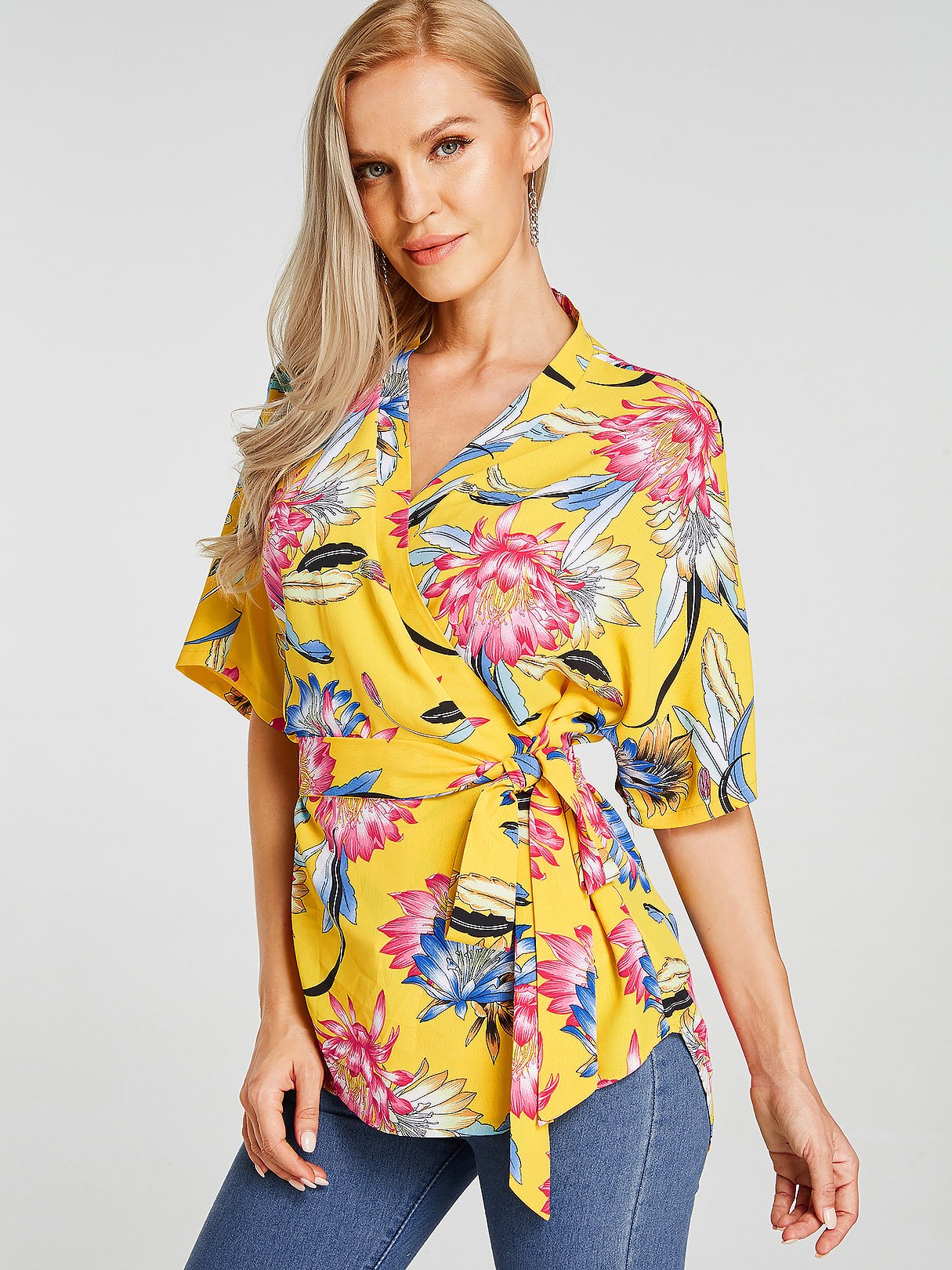 OEM Ladies Yellow Blouses