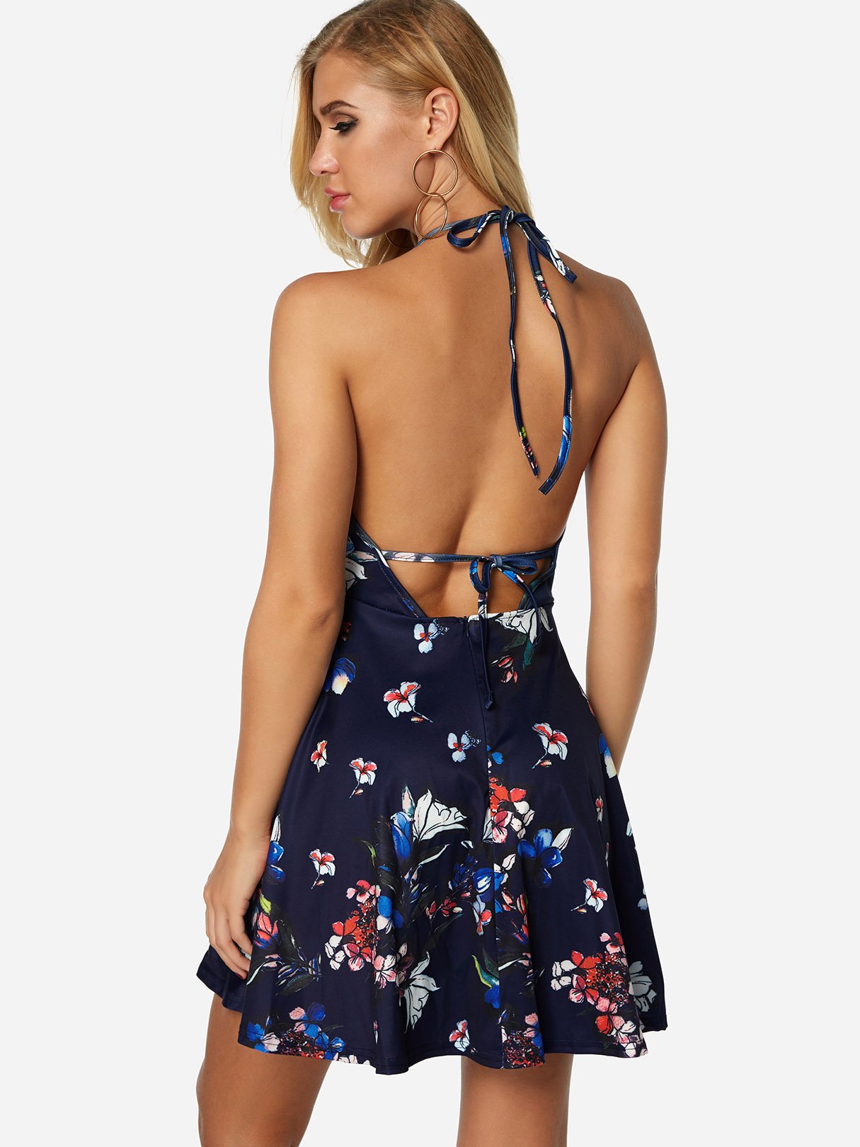 NEW FEELING Womens Navy Floral Dresses