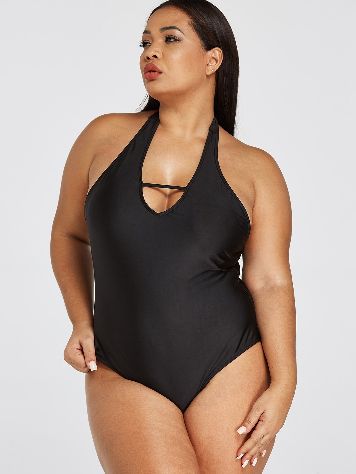 OEM Ladies Black Plus Size Swimwear