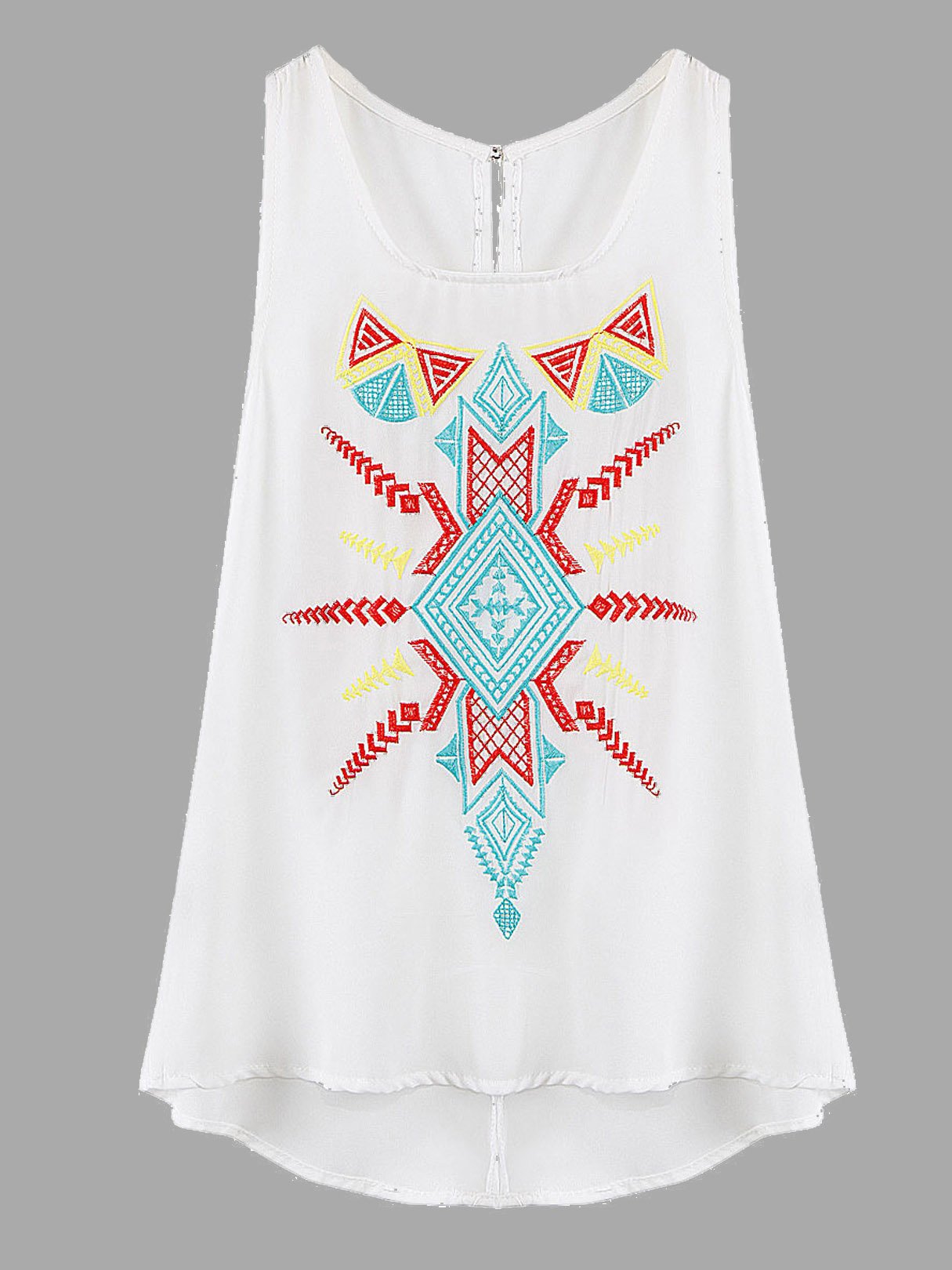 Wholesale Scoop Neck Sleeveless White Tank Top