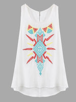 Wholesale Scoop Neck Sleeveless White Tank Top