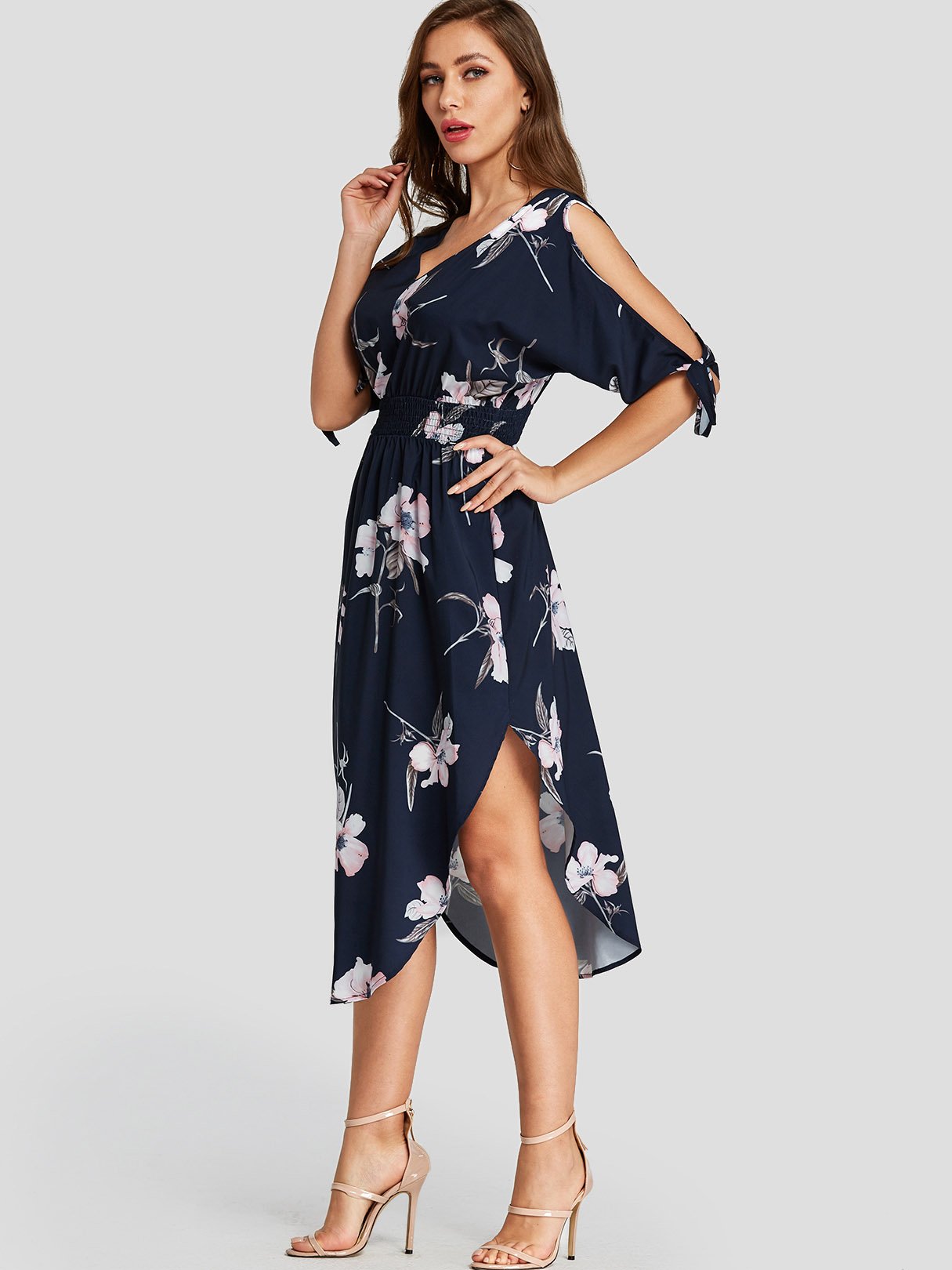 NEW FEELING Womens Navy Floral Dresses