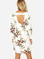NEW FEELING Womens White Floral Dresses